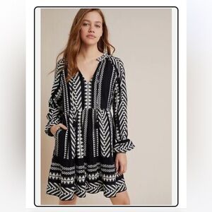 Anthropologie Black and White Sundress